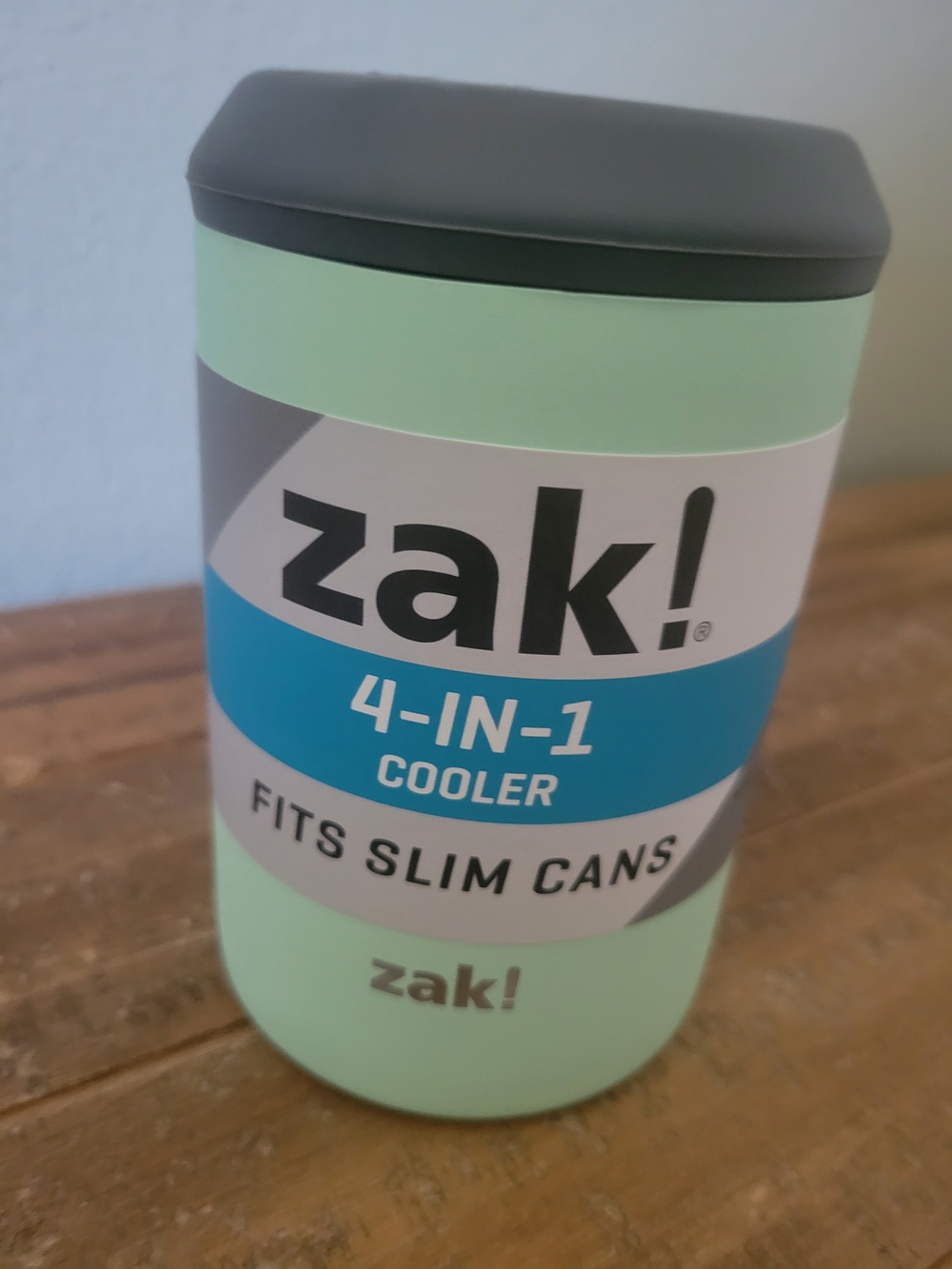 ZAK! 12.5 oz. Mint Green 4-In-1 Cooler Fits Slim Cans Bottles Brand New